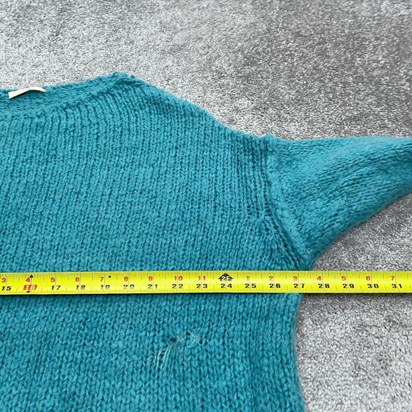 J&S Millenium Acrylic Alpaca Pullover Sweater Women Medium teal Green Fuzzy Knit - Picture 10 of 12